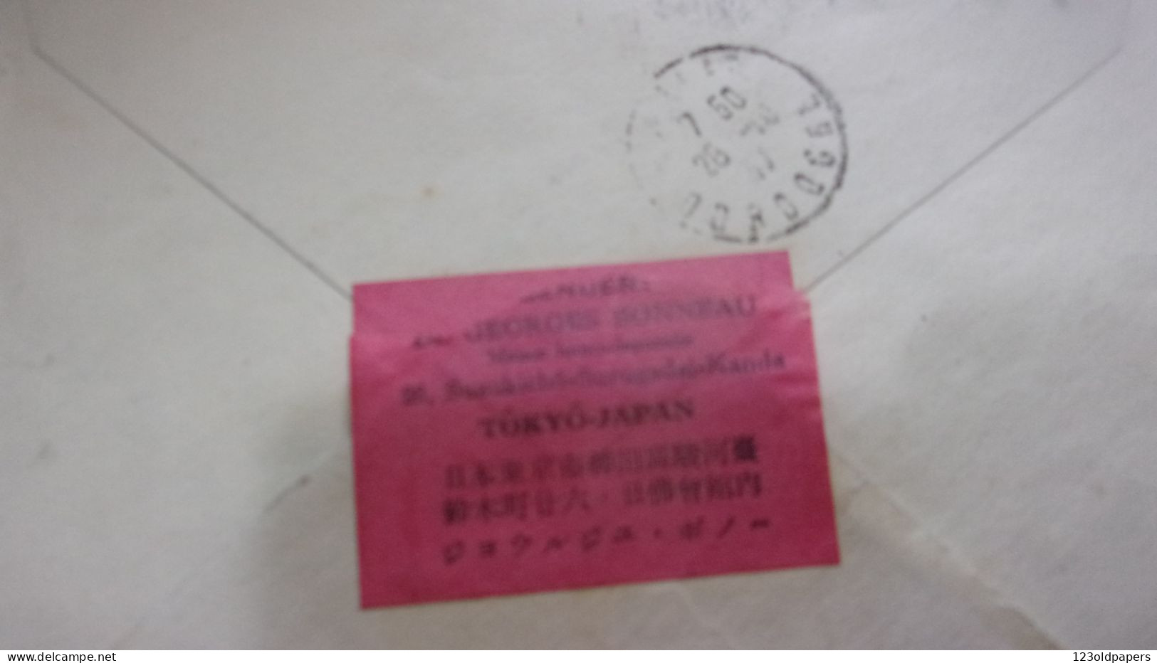 ENVELOPPE KANDA TOKYO NIPPON 1937 FRANCE VIA SIBERIA SARLAT DORDOGNE MAISON FRANCO JAPONAISE BONNEAU - Covers & Documents