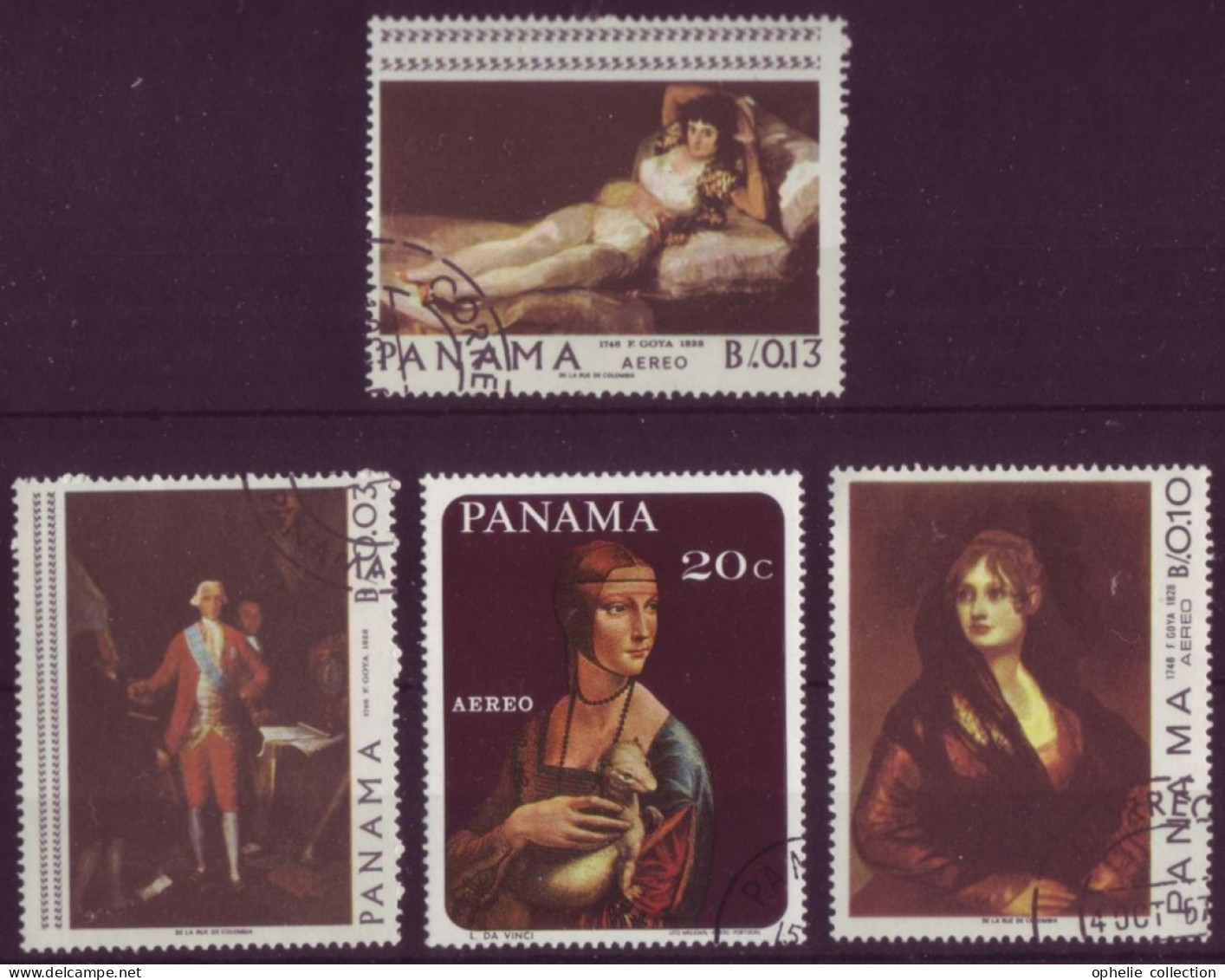 Amérique - Panama - Tableaux - 4 Timbres Différents - 7282 - Panama