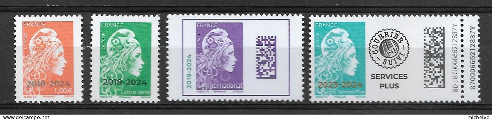 France 2024 - Yv N° 5759 - 5760 - 5761 - 5762 ** Marianne L'Engagée De Yseult Surchargée - Nuovi