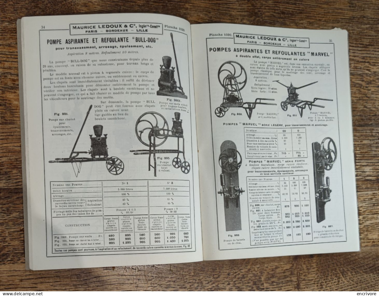 Catalogue POMPES LEDOUX Agricoles Et Ménagères Robinetterie Vin 1923 - 1900 – 1949