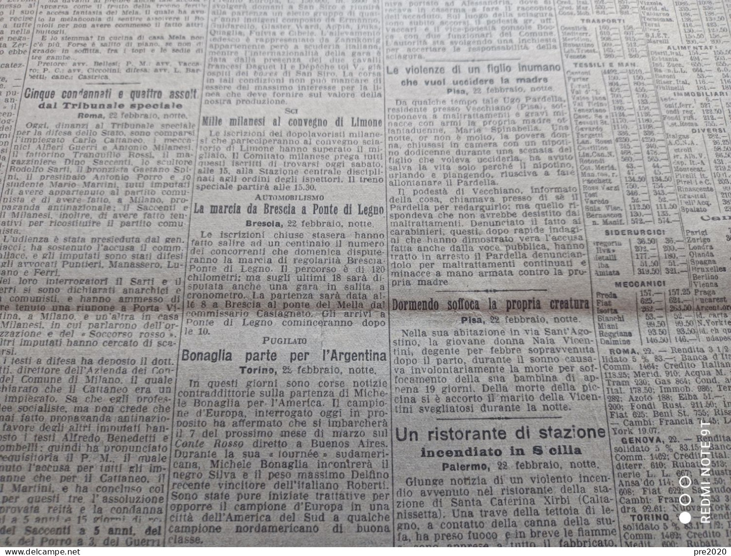 CORRIERE DELLA SERA 23/2/1929 BONIFICA DELL’AGRO ROMANO VECCHIANO PISA - Other & Unclassified