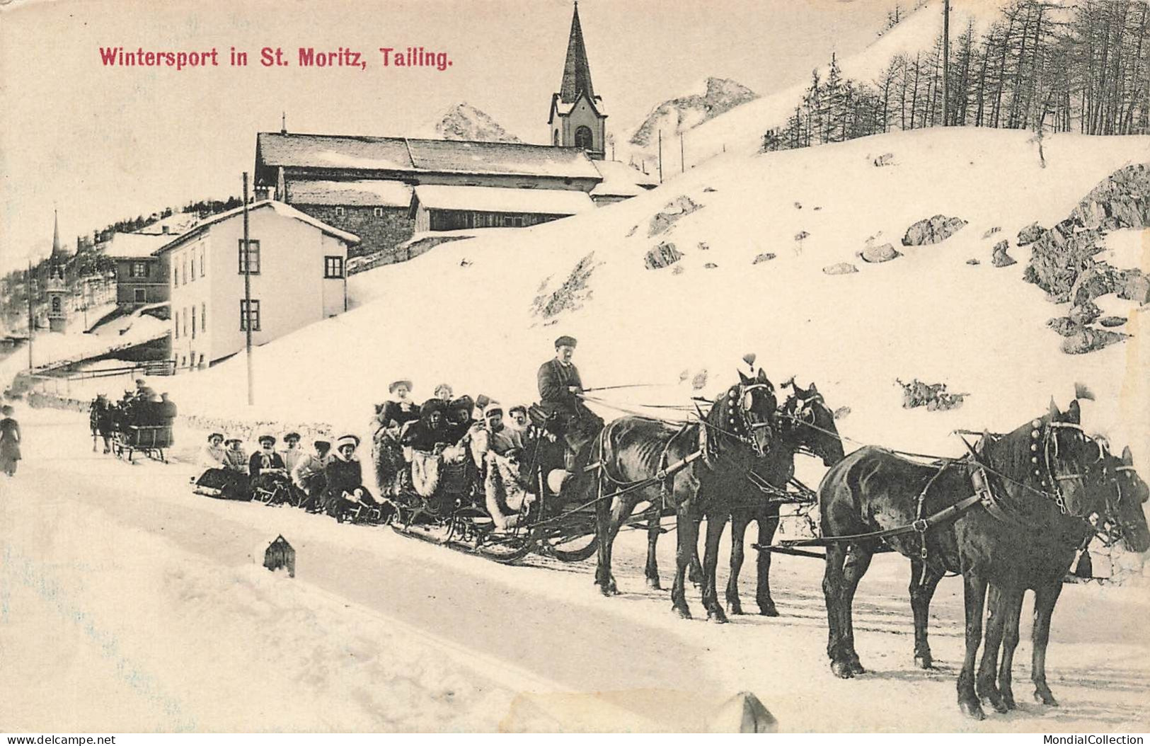 MIKIBP10-048- SUISSE WINTERSPORT IN ST MORITZ TAILING CHEVAUX - Sankt Moritz