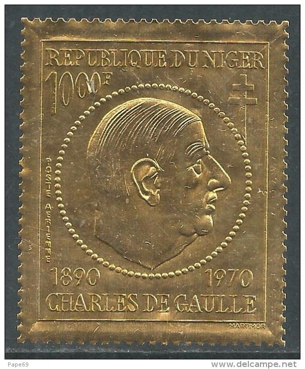 Niger PA  N° 148  XX  Charles De Gaulle, Sur Feuille D'or, Sans Charnière, TB - Niger (1960-...)