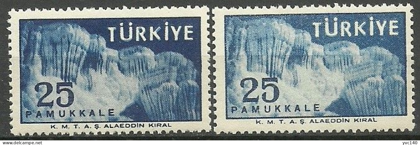 Turkey; 1958 Pamukkale (Hierapolis) 25 K. "Color Tone Variety" - Unused Stamps