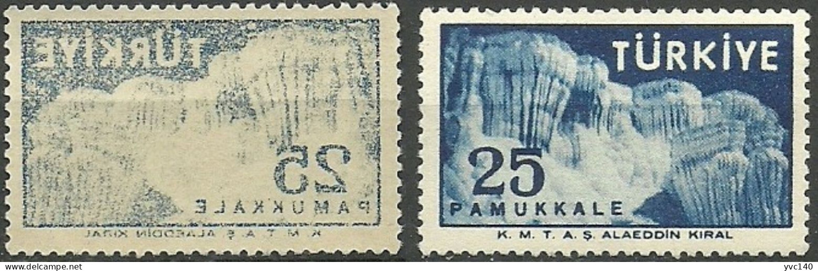 Turkey; 1958 Pamukkale (Hierapolis) 25 K. "Abklatsch Print" - Ungebraucht