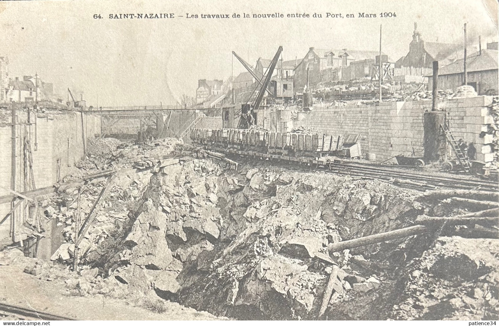 44 - SAINT-NAZAIRE - Les Travaux De La Nouvelle Entrée Du Port En Mars 1904 - Saint Nazaire