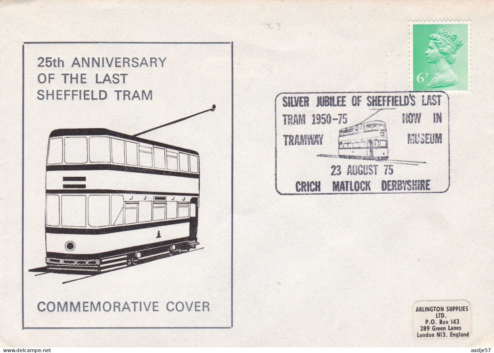 GB Engeland 1975 Silver Jubilee  25 Ann Of The Last Sheffield Tram 23-08-1975 - Tram