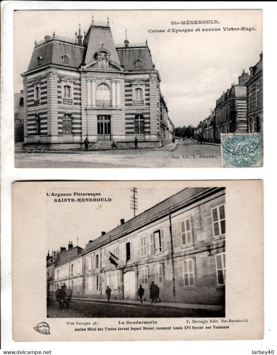 51 SAINTE-MENEHOULD PRISON CELLULAIRE Gendarmerie Caisse D Epargne- 3 Cartes Postales Ancienne - Sainte-Menehould