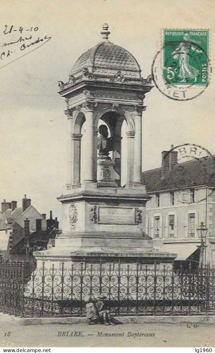 BRIARE - Monument Bapterosses - 1910 - Briare