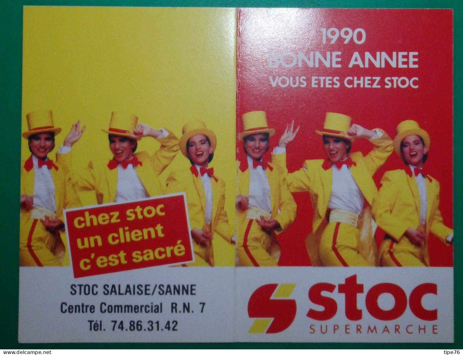 Petit Calendrier  Poche 1990 Magasin STOC Salaise Sur Sanne Isère - Petit Format : 1981-90