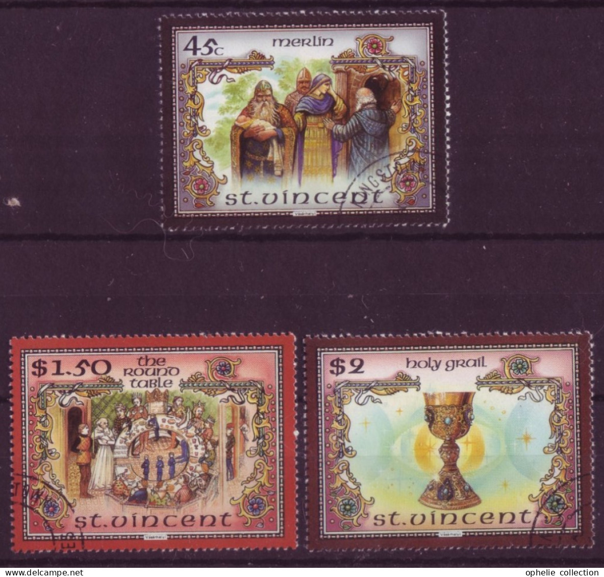 Amérique - St Vincent - Chevaliers De La Table Ronde - 3 Timbres Différents - 7295 - St.Vincent Y Las Granadinas