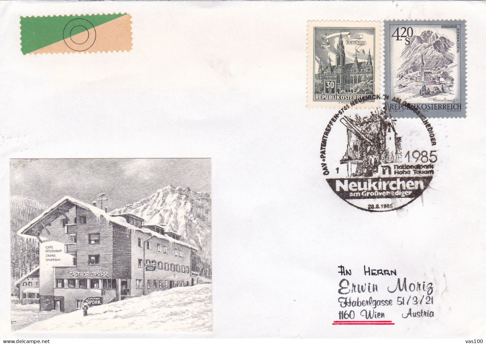 AUSTRIA POSTAL HISTORY / NEUKIRCHEN AM GROBWENEDIGER, 28.08.1985 - Covers & Documents