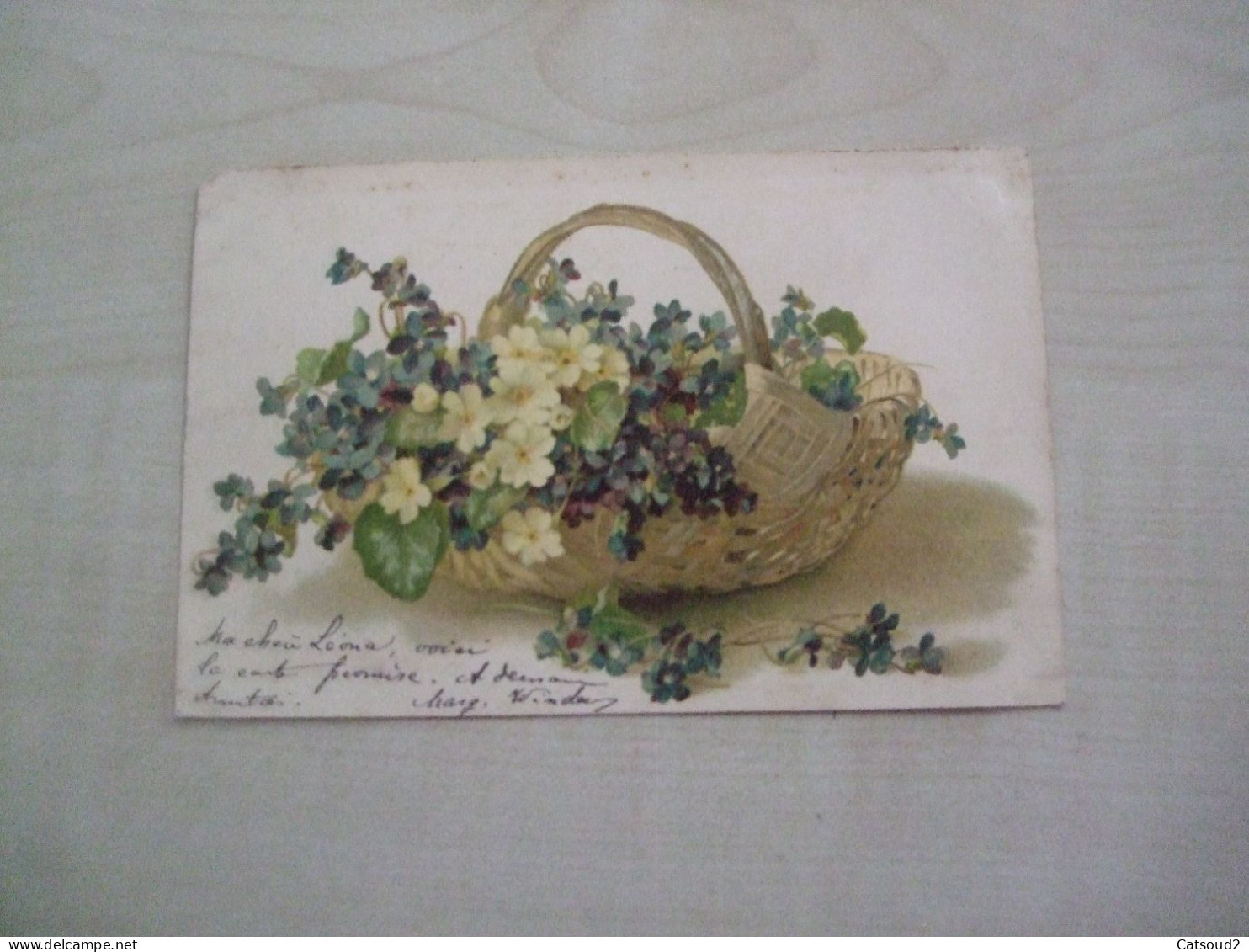 Carte Postale Ancienne 1901 PANIER DE FLEURS - Bloemen