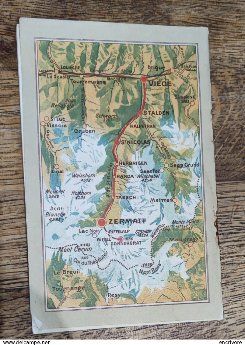 ZERMATT Souvenir Viege Zermatt Carte - Reiseprospekte