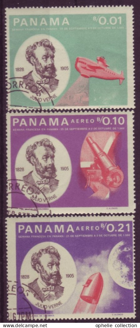 Amérique - Panama - Jules Verne 1825-1905 - 3  Timbres Différents - 7299 - Panama