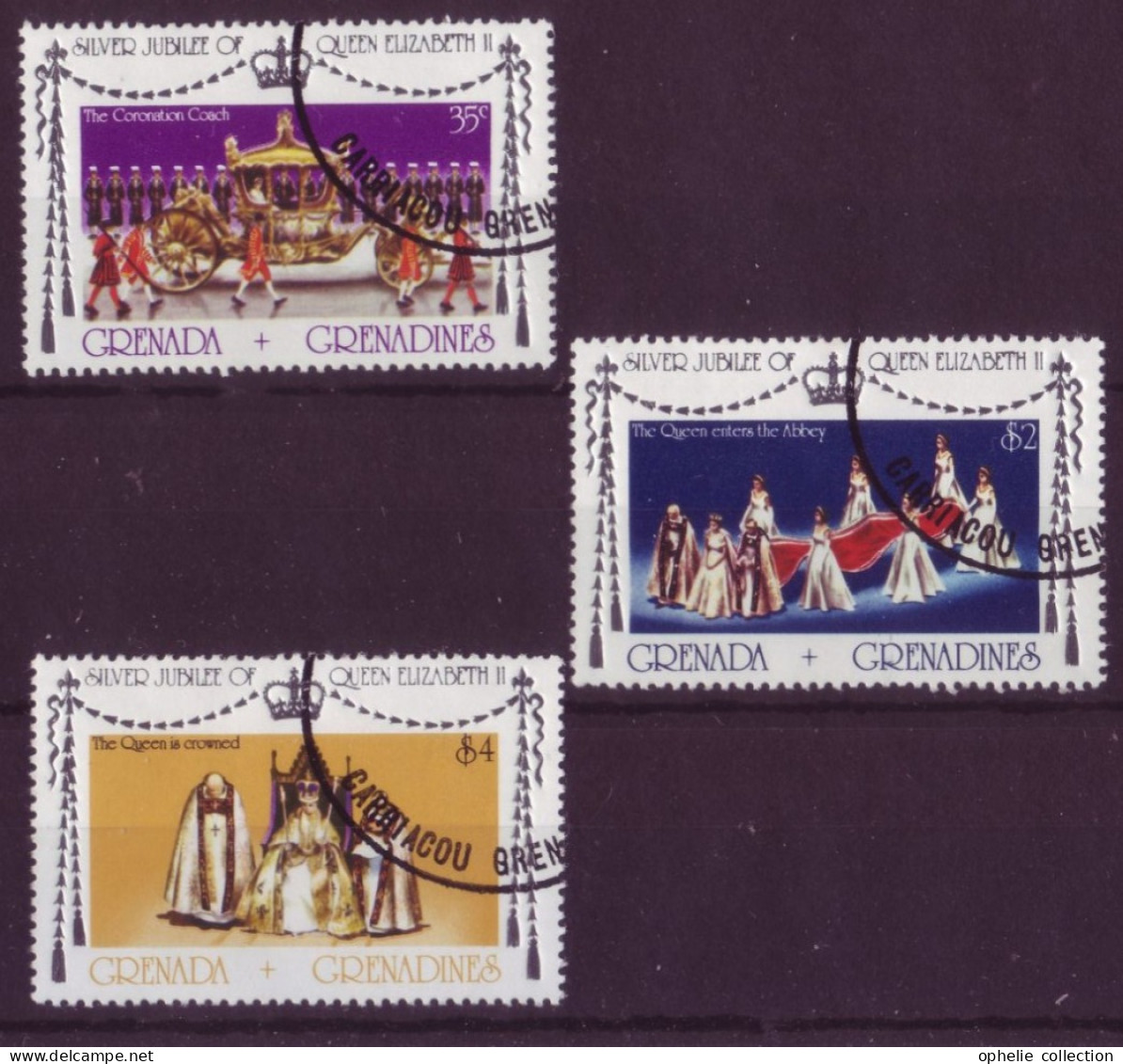 Amérique - Grenada - Grenadines - Silver Jubilee Queen Elisabeth II - 3  Timbres Différents - 7301 - Grenada (1974-...)