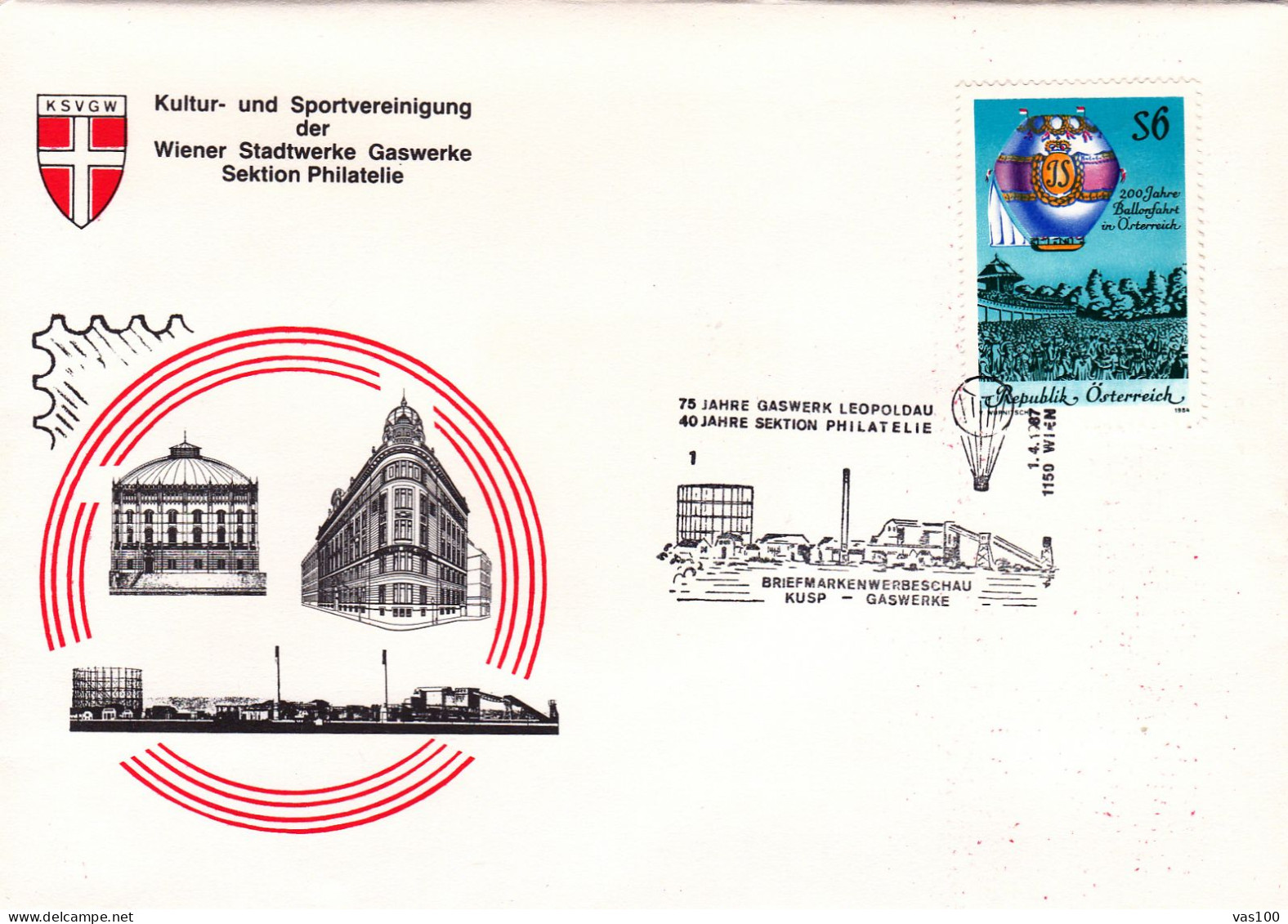 AUSTRIA POSTAL HISTORY / WIENER STADTWERKE GASWERKE, 01.04.1987 - Lettres & Documents