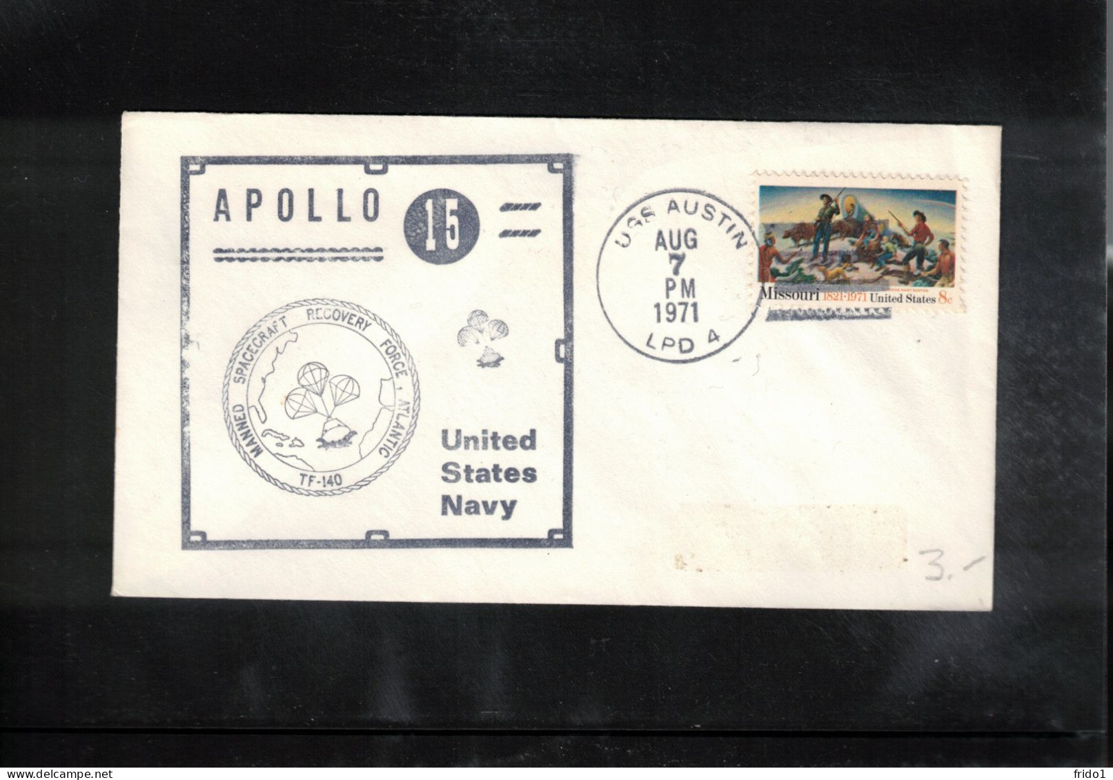 USA 1971 Space / Weltraum - Apollo 15 US Navy Recovery Force TF 140 Atlantic - USS AUSTIN Interesting Cover - United States