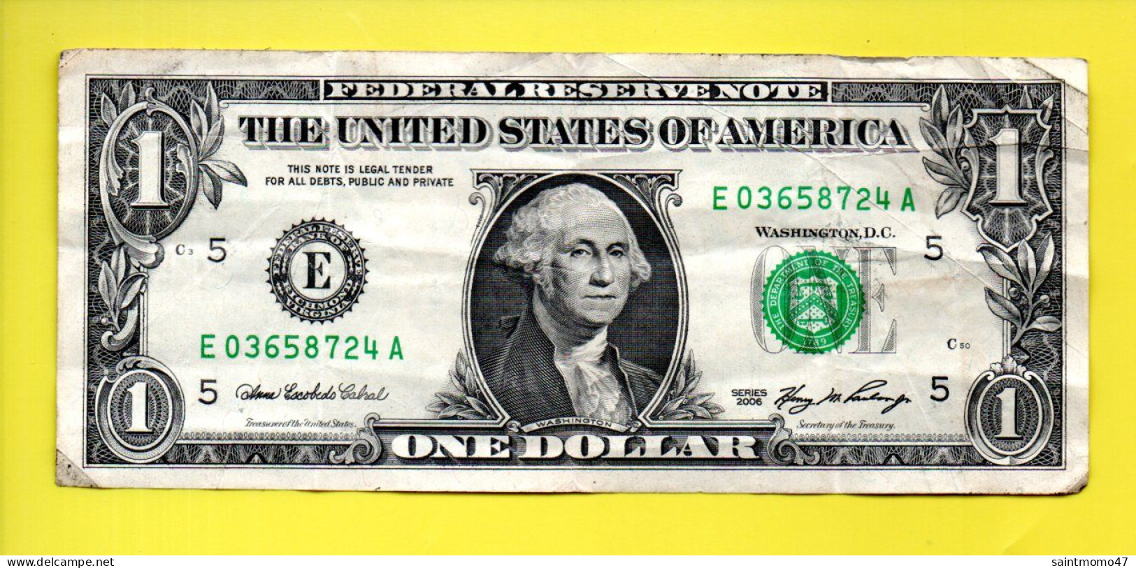 ÉTATS-UNIS . BILLET DE 1 $ U.S. . ONE DOLLAR - Réf. N°12970 - - Federal Reserve Notes (1928-...)