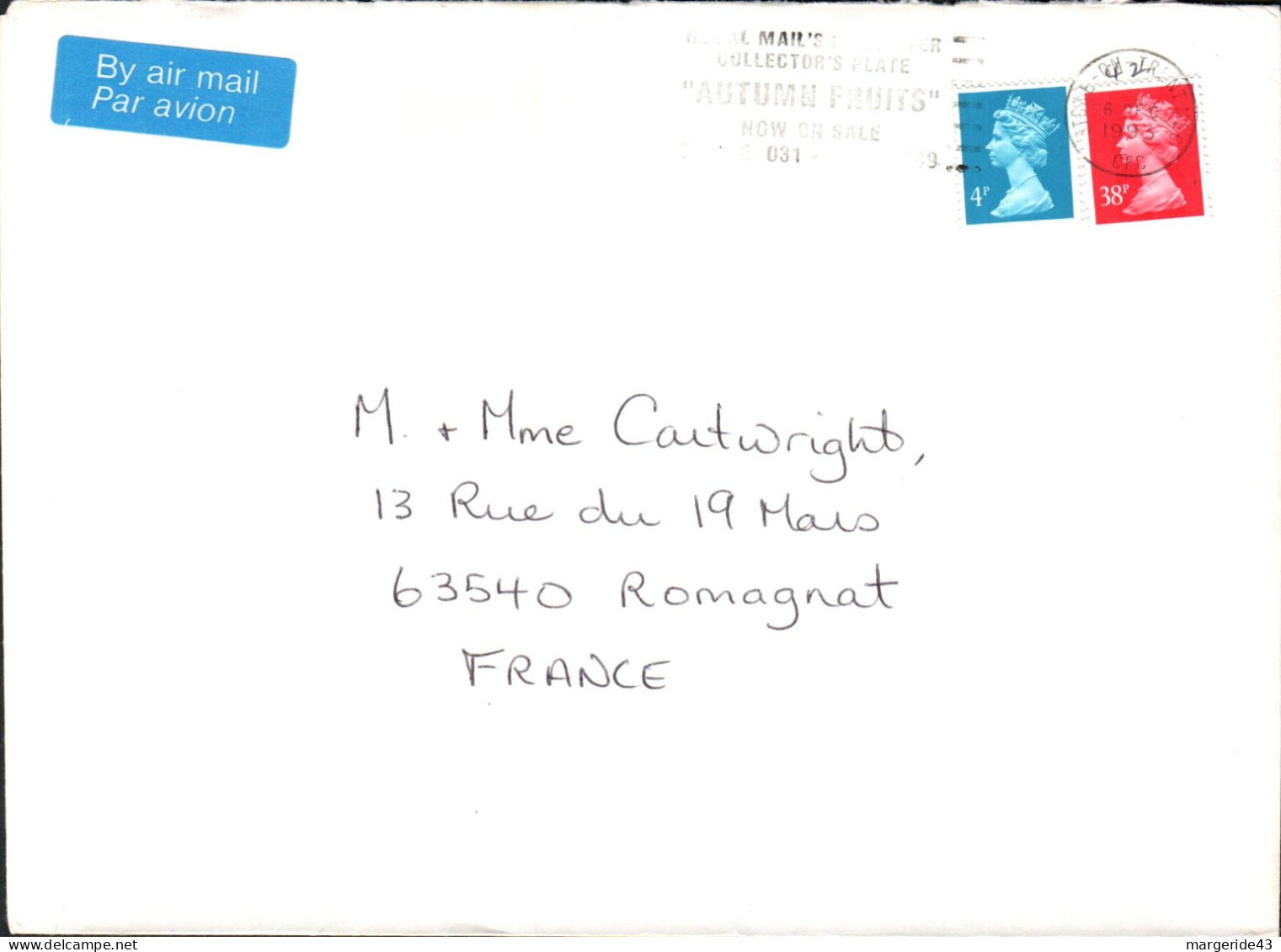 GB AFFRANCHISSEMENT COMPOSE SUR LETTRE DE STOCK ON TRENT POUR LA FRANCE 1993 - Lettres & Documents