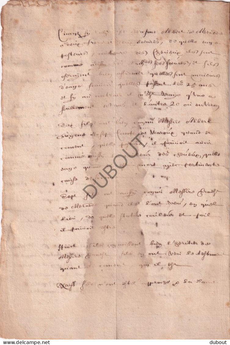 Manuscrit 1674 Le Comte Jerome Albert De Mérode Contre Le Bourgmestre Fabry  (V3096) - Manuscripts
