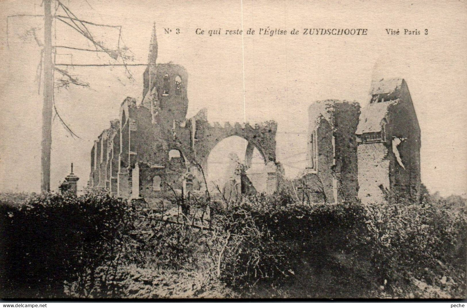 N°2160 W -cpa Ce Qui Reste De L'église De Zuydschoote - Other & Unclassified