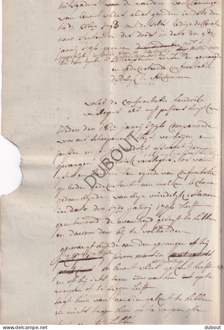 Limburg/Neeroeteren - Manuscript 1794 Betreft De Gevangene Hendrik Verslegen  (V3092) - Manuscripten