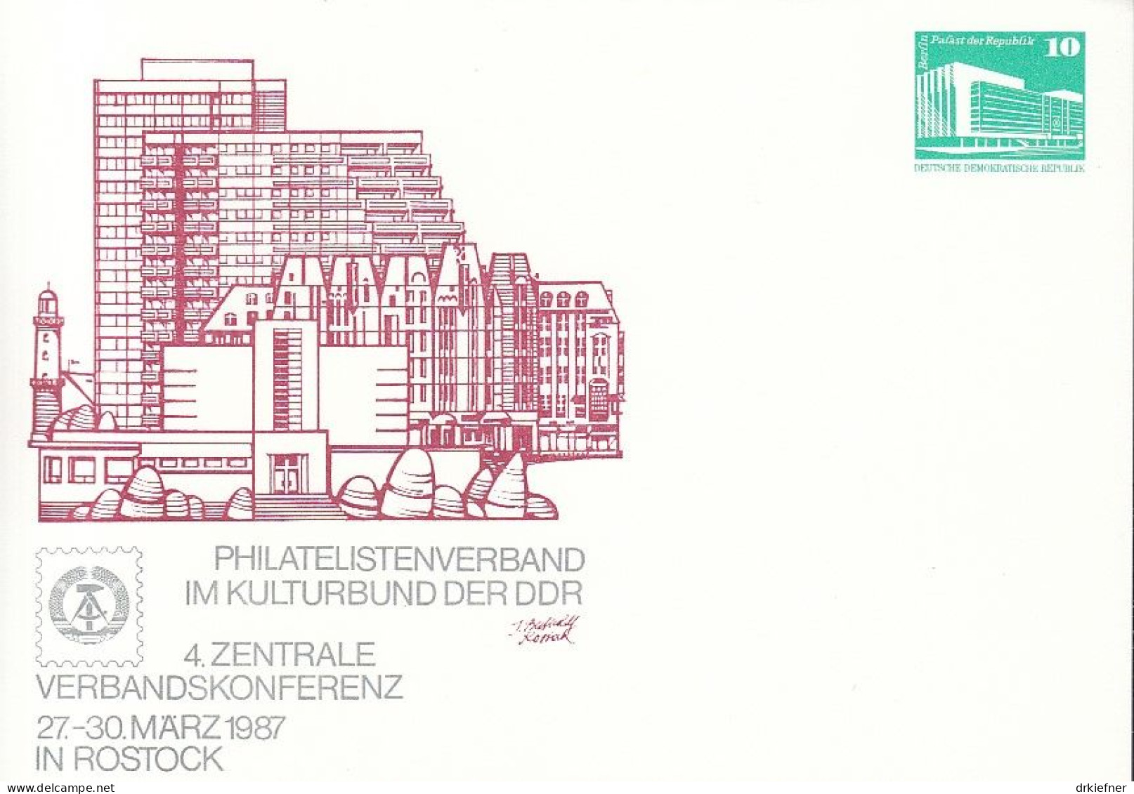 DDR PP 18, Ungebraucht, Philatelisten-Verbandskonferenz, Rostock, 1987 - Cartoline Private - Nuovi