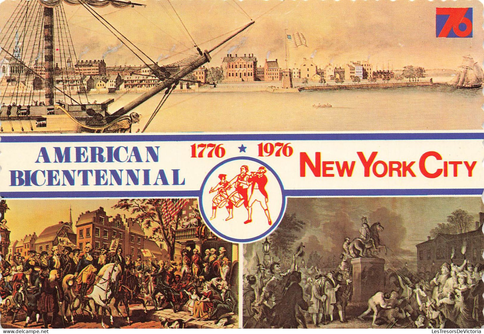 ETATS-UNIS - American Bicentennial - New York City - 1776-1976 - Multi-vues - Bateaux - Animé  - Carte Postale - Altri & Non Classificati