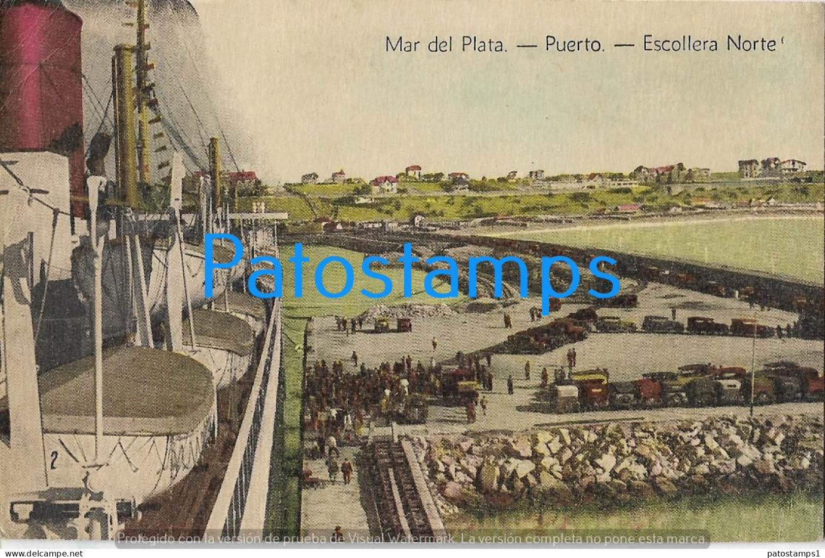 228323 ARGENTINA MAR DEL PLATA PORT PUERTO ESCOLLERA NORTE SHIP ED MARPLATENSE Nº 33 POSTAL POSTCARD - Argentine