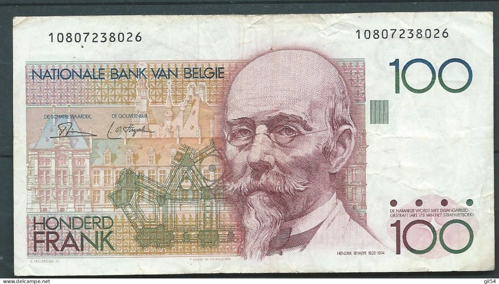 BELGIQUE  100 Francs 1982-94  - 10807238026 - Laura 6225 - 100 Frank