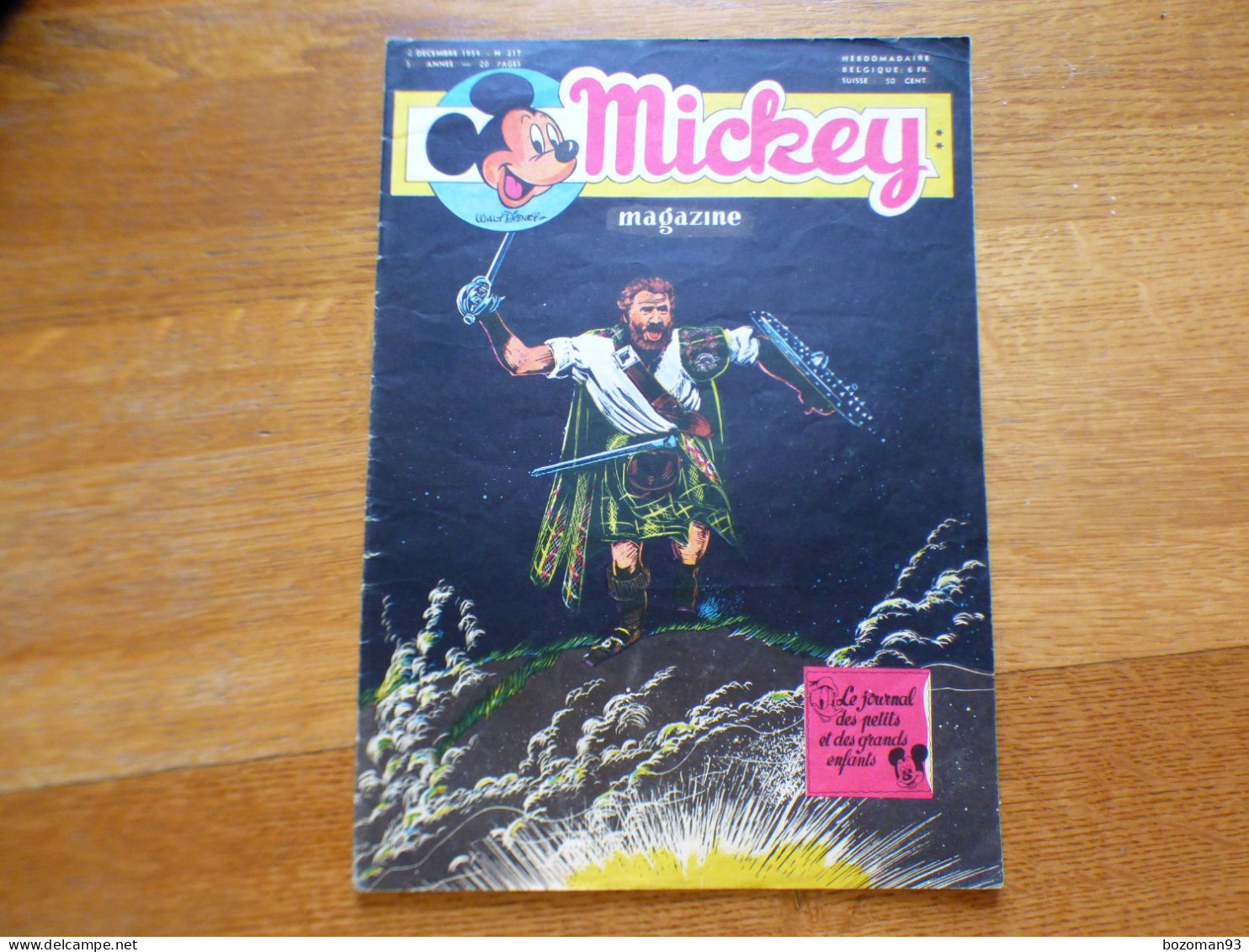 JOURNAL MICKEY BELGE  N° 217 Du 02/12/1954 COVER ROB ROY - Journal De Mickey