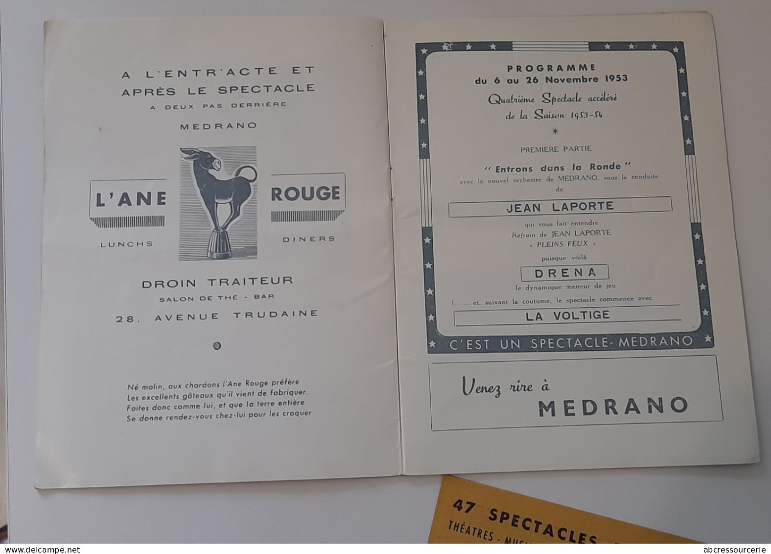 Ancien Programme Du Cirque Medrano De Paris Novembre 1953 + Spectacles - Programmes