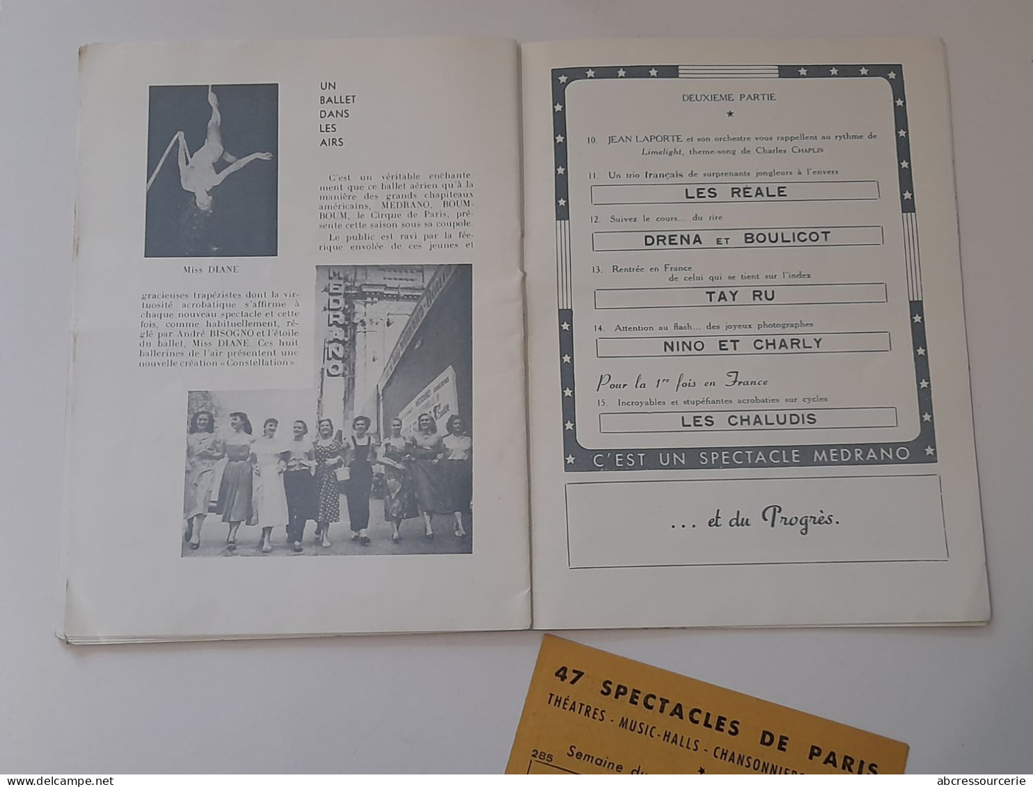 Ancien Programme Du Cirque Medrano De Paris Novembre 1953 + Spectacles - Programma's