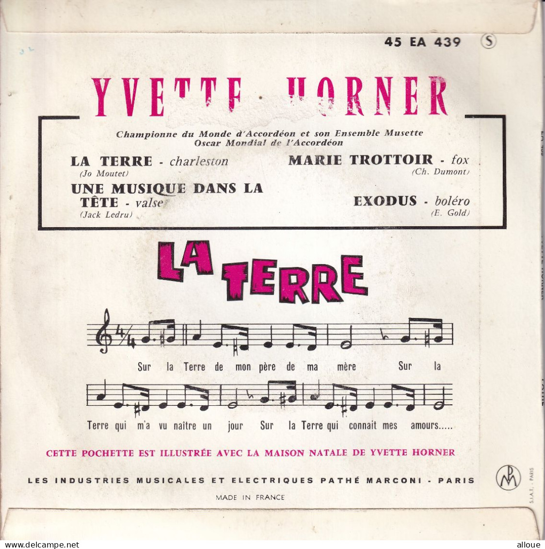 YVETTE HORNER - FR EP -  LA TERRE + 3 - Sonstige - Franz. Chansons
