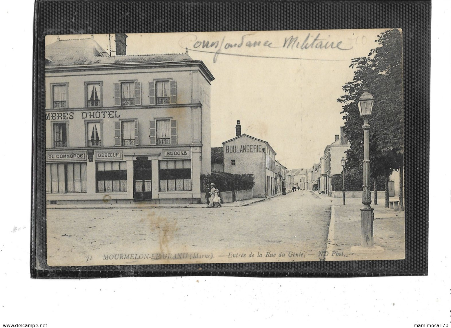 51-MOURMELON-le-GRAND- Une Vue Animée De " L'Hôtel Du COMMERCE Prop.Mr.DUBOEUF " Rue Du Génie - Mourmelon Le Grand