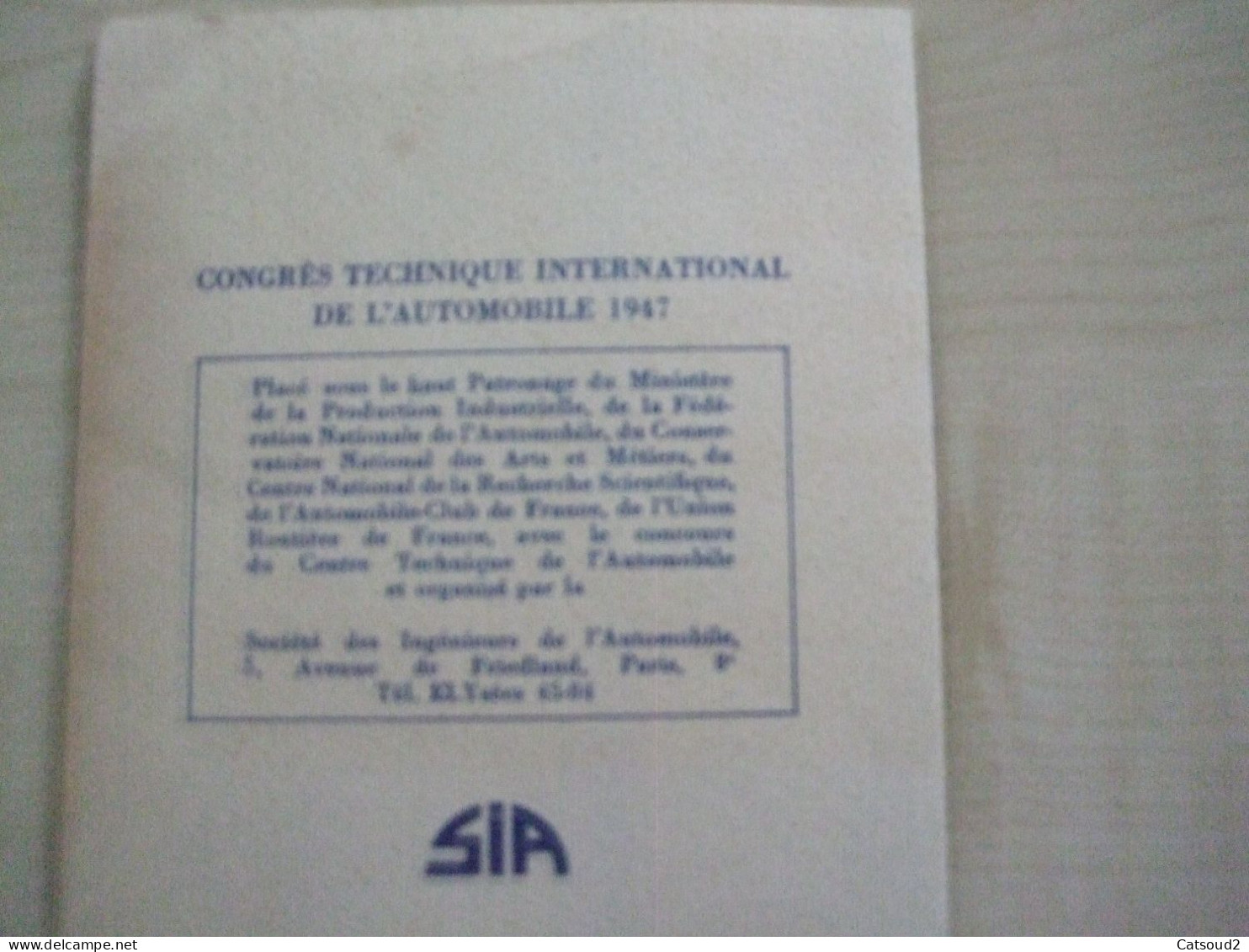 Programme Ancien 1947 A LA GLOIRE DE L'AUTOMOBILE PARIS - Programme