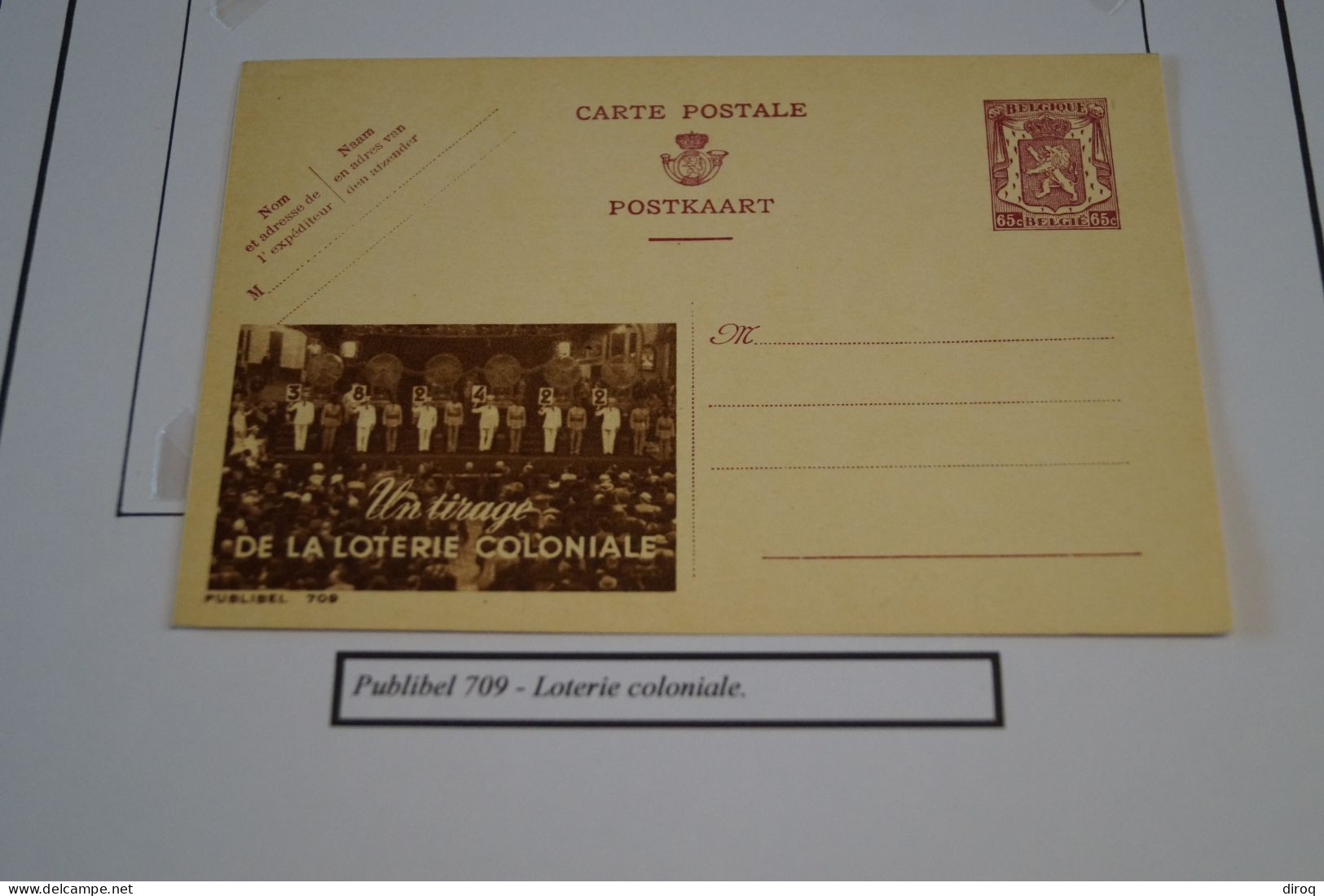 RARE 2 Cartes Publibel N° 709,Loterie Coloniale,1948,pour Collection - Billets De Loterie