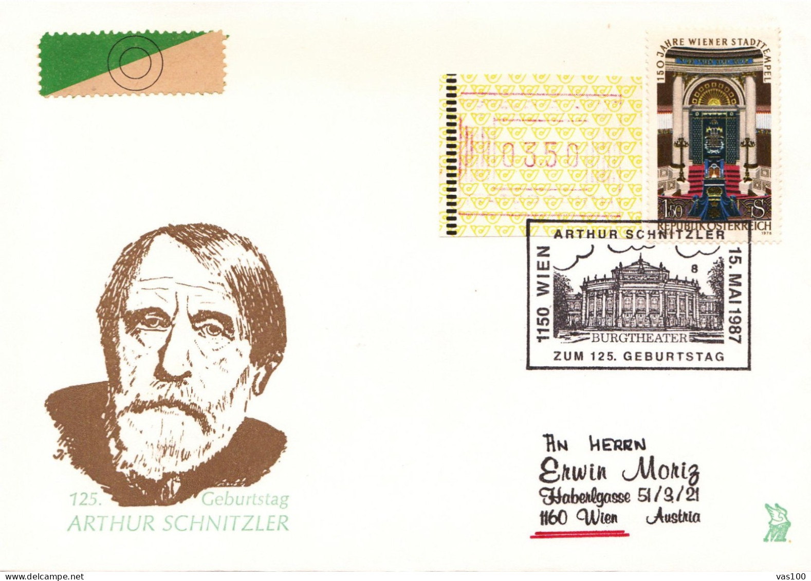 AUSTRIA POSTAL HISTORY / BURGTHEATER, 15.05.1987 - Covers & Documents