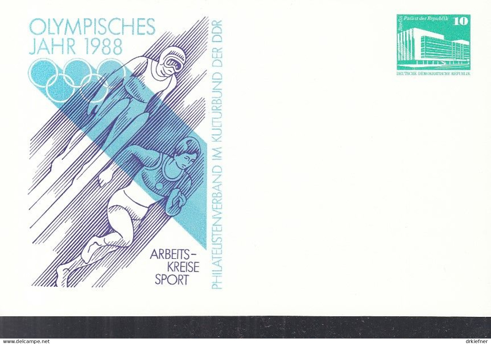 DDR PP 18, Ungebraucht, Olympisches Jahr, 1988 - Cartoline Private - Nuovi