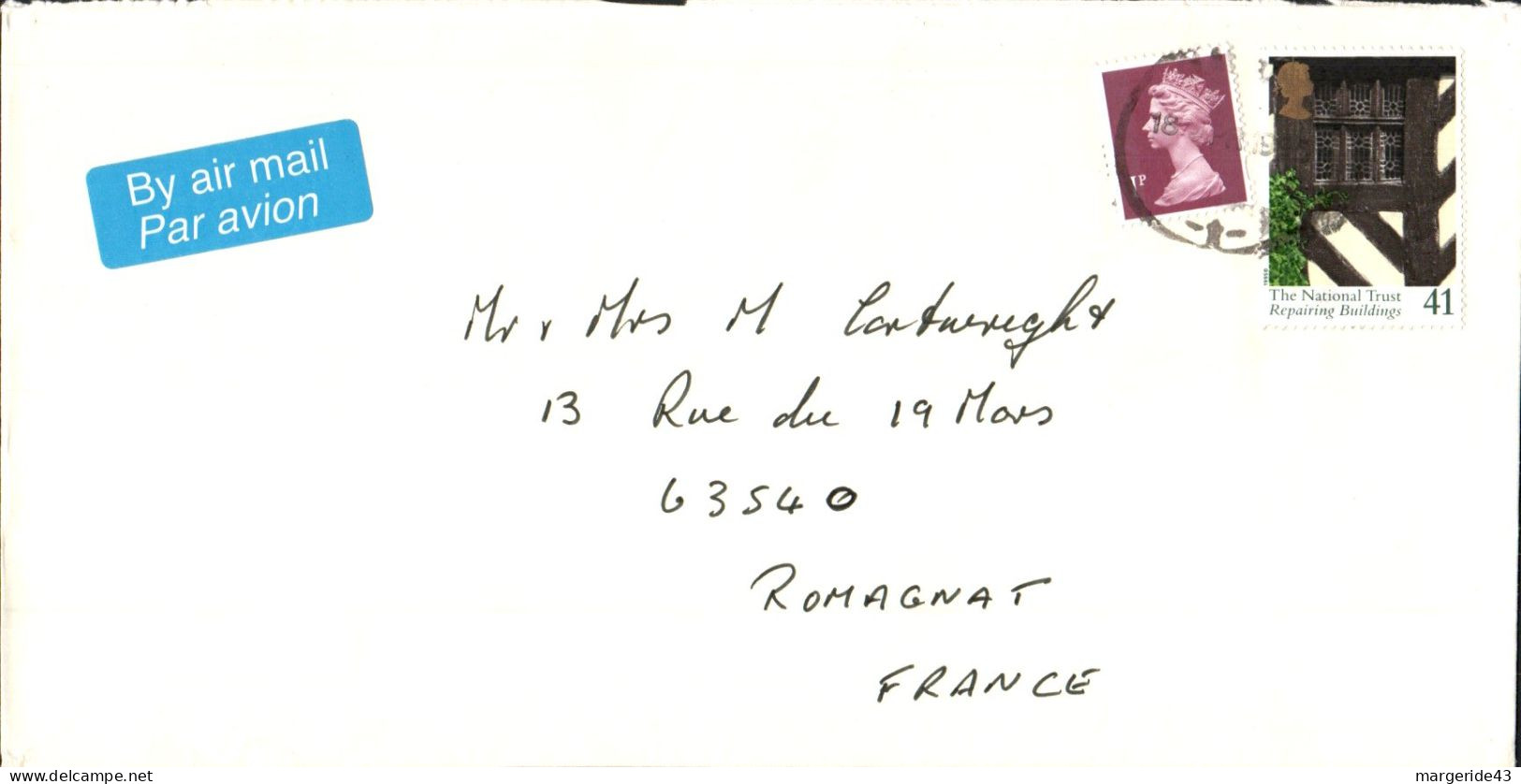 GB AFFRANCHISSEMENT COMPOSE SUR LETTRE POUR LA FRANCE 1995 - Storia Postale