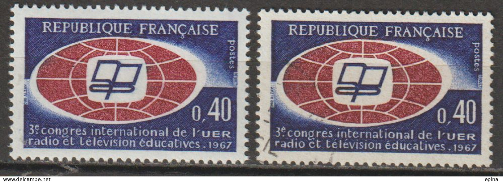 FRANCE : N° 1515 ** Et Oblitéré (Union Européenne De Radiodiffusion) - PRIX FIXE - - Unused Stamps