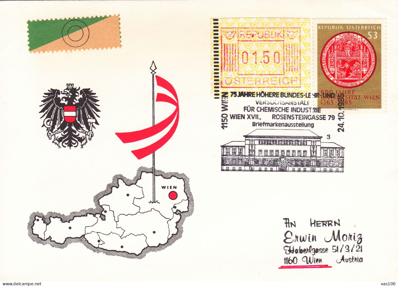 AUSTRIA POSTAL HISTORY / CHEMISCHE INDUSTRIE, 24.10.1985 - Covers & Documents