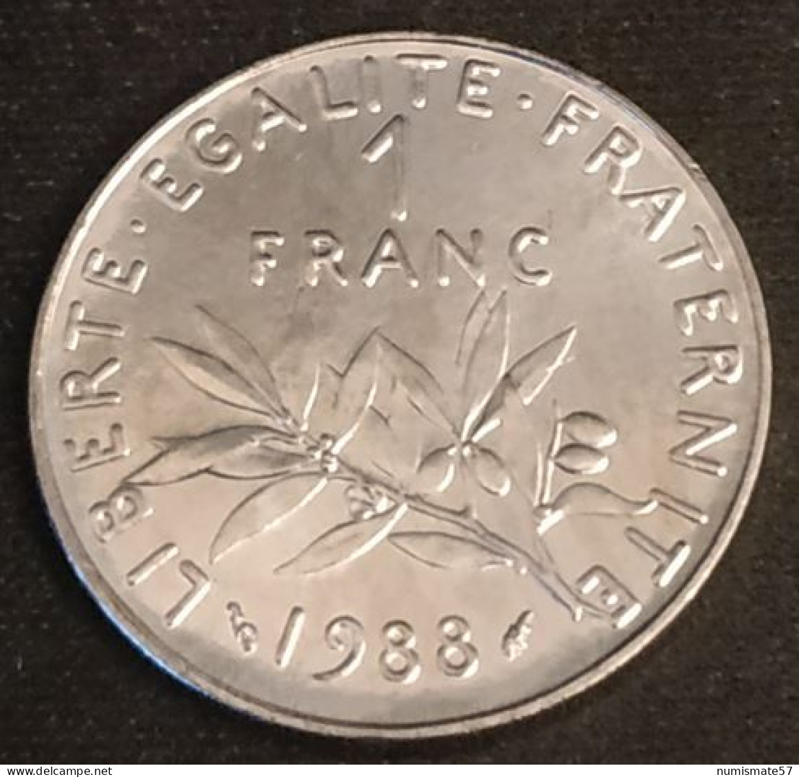 RARE - FRANCE - 1 FRANC 1988 - Semeuse - O.Roty - Tranche Striée - Nickel - Gad 474 - KM 925.1 - ( 95 576 Ex. ) - Neuve - 1 Franc