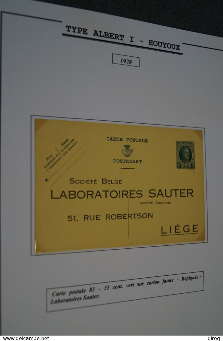 Type Albert I - Houyoux 1928,carte Publicitaire Labo Sauter Liège,carte N° 83,état Neuf Pour Collection - Tarjetas 1909-1934