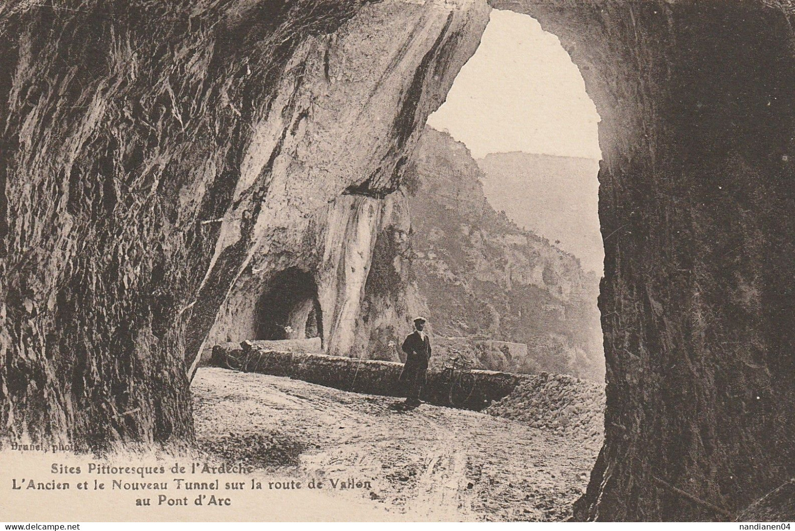 CPA - 07 - Ancien Et Nouveau Tunnel Route Vallon - Aubenas