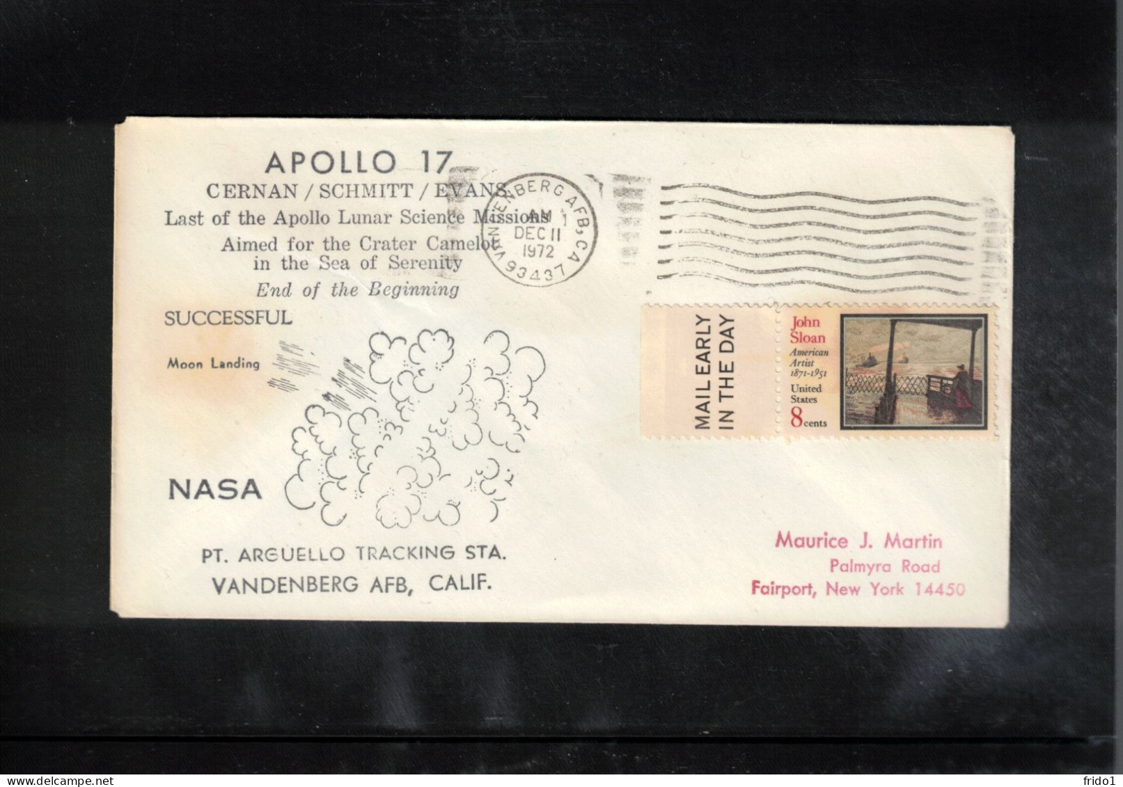 USA 1972 Space / Weltraum - Apollo 17 PT.Arguello Tracking Station Vandenberg AFB Interesting Cover - United States