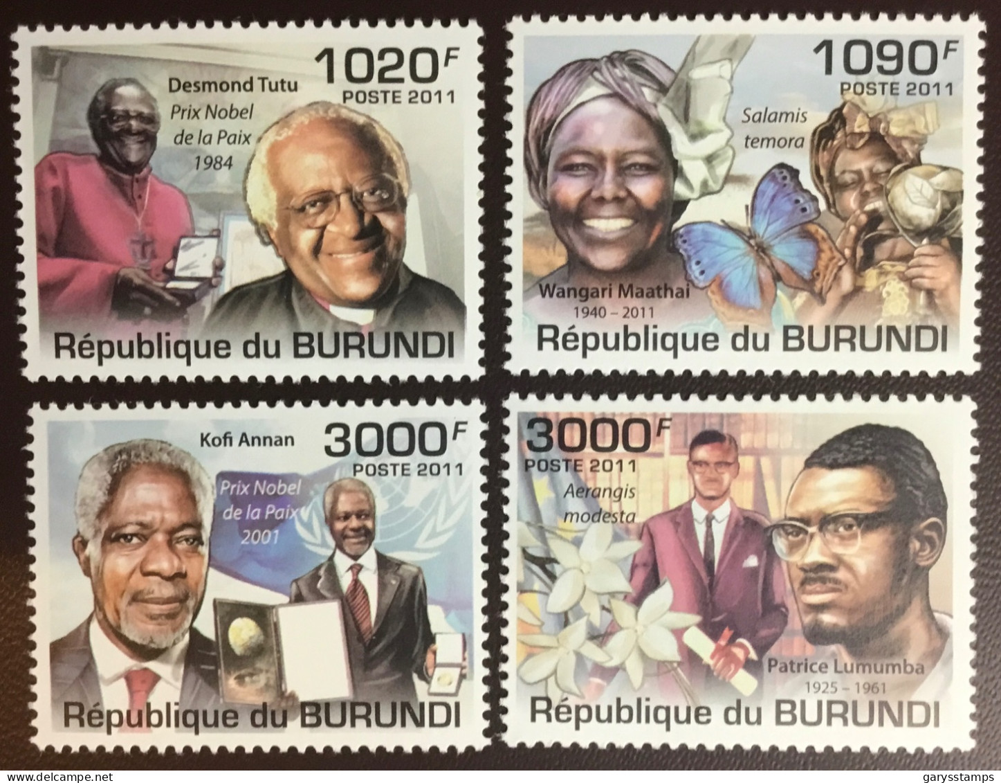Burundi 2011 Nobel Prize Winners MNH - Ungebraucht