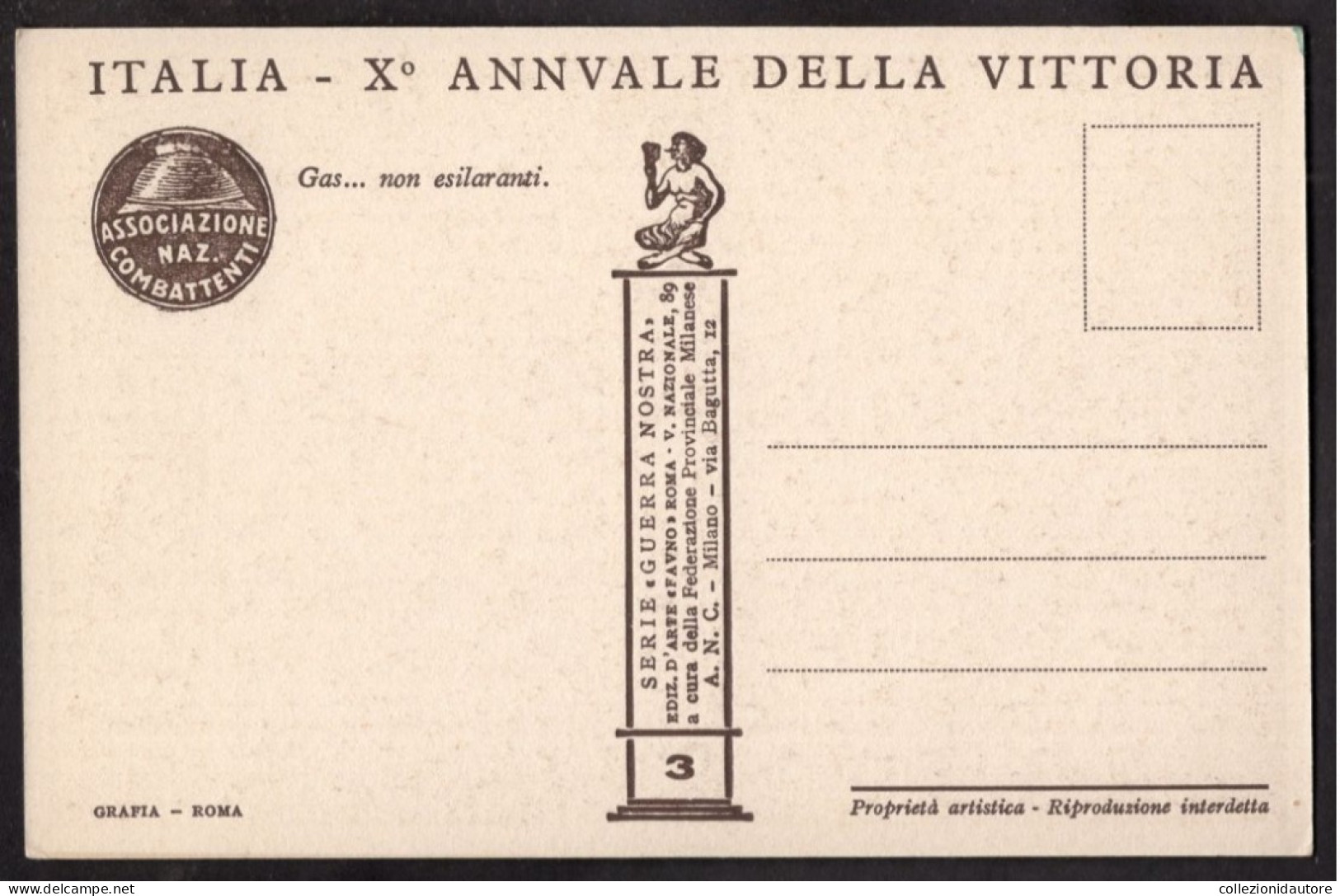 1928 - ITALIA X° ANNUALE DELLA VITTORIA - GUERRA NOSTRA - GAS... NON ESILERANTI - CARTOLINA FP ILLSTRATA DA APOLLONI - Weltkrieg 1939-45