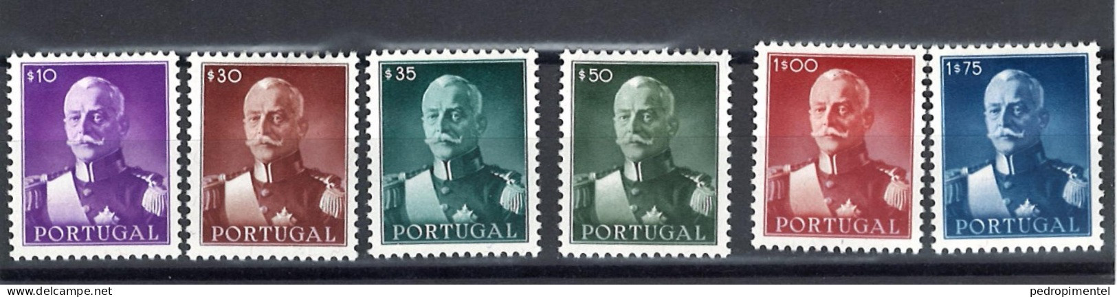 Portugal Stamps 1945 "President Carmona" Condition MH #652-657 - Unused Stamps